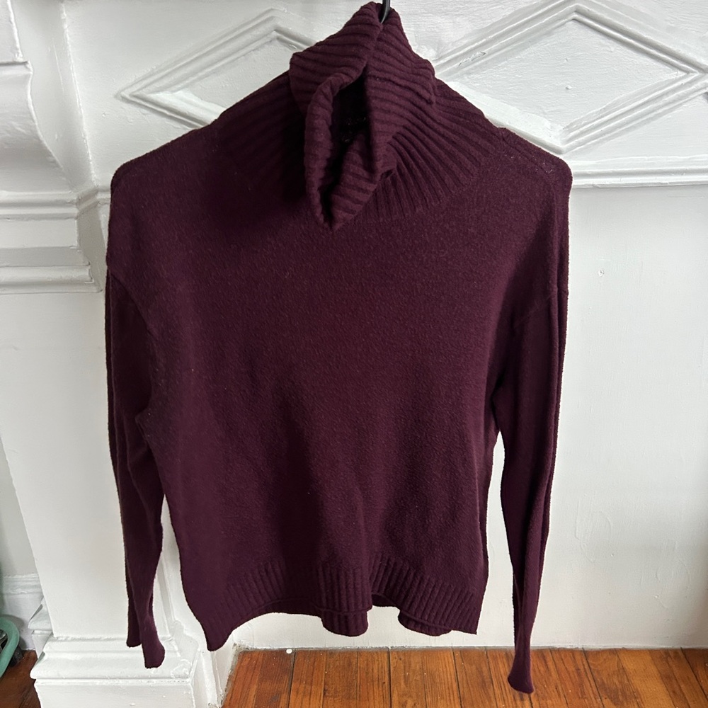 Women's Burgundy Turtleneck Sweater